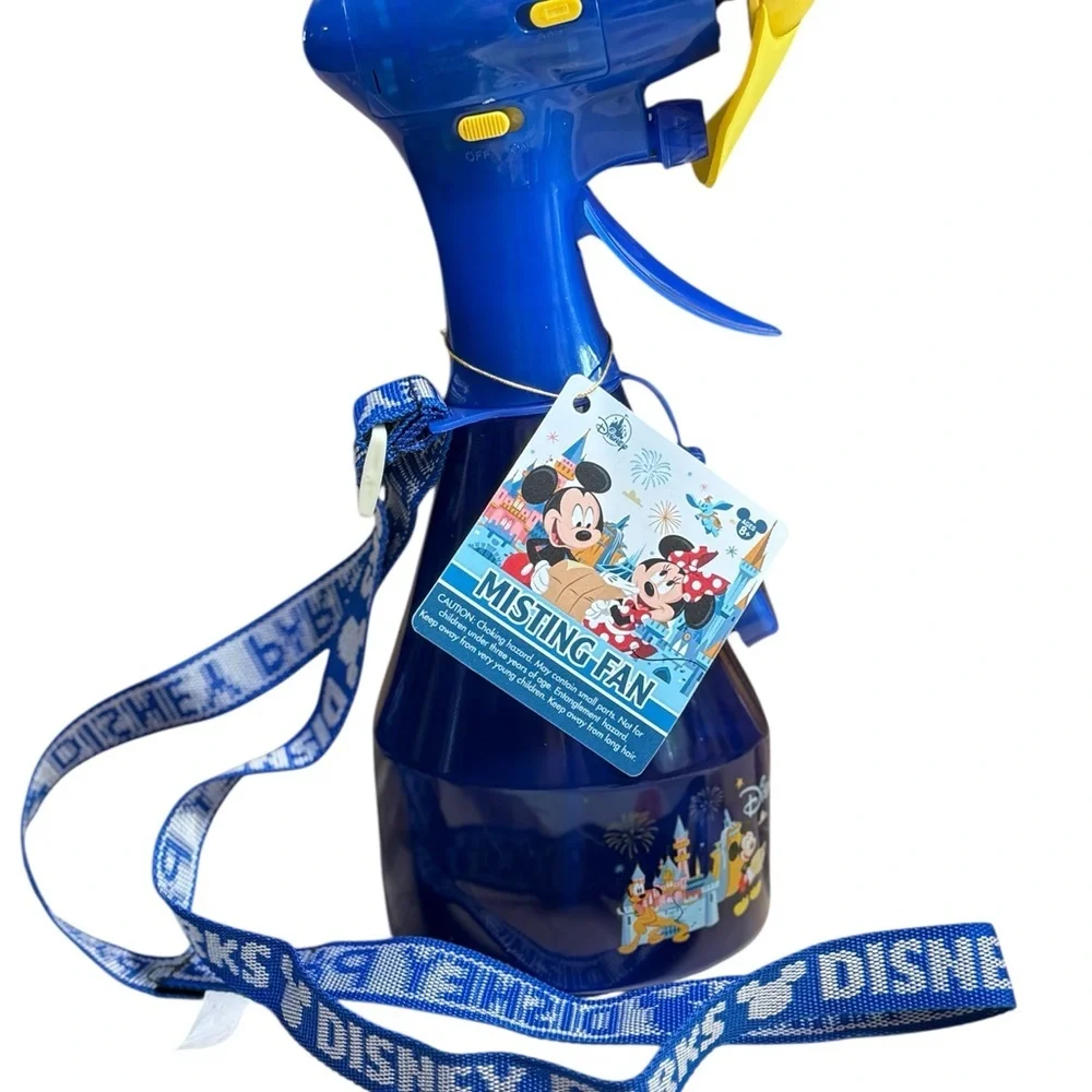 Disney Parks Mickey Mouse Misting Fan Cooling Water Spray Bottle With Lanyard
